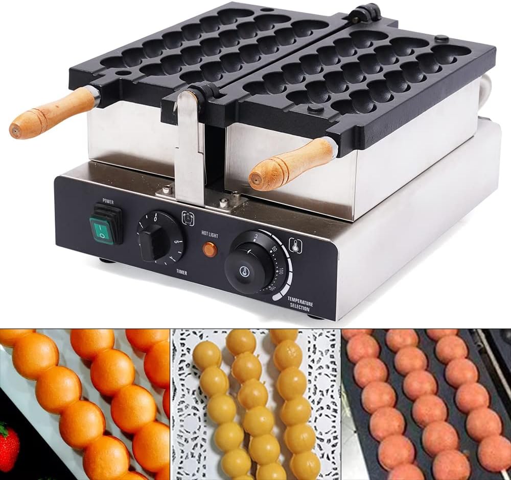Bubble Waffle Stick Maker, Electric Waffle Stick Maker, Ball Waffle Maker Machine Non-Stick Waffle Irons 50-300℃ Temp Control for Home Commercial Use