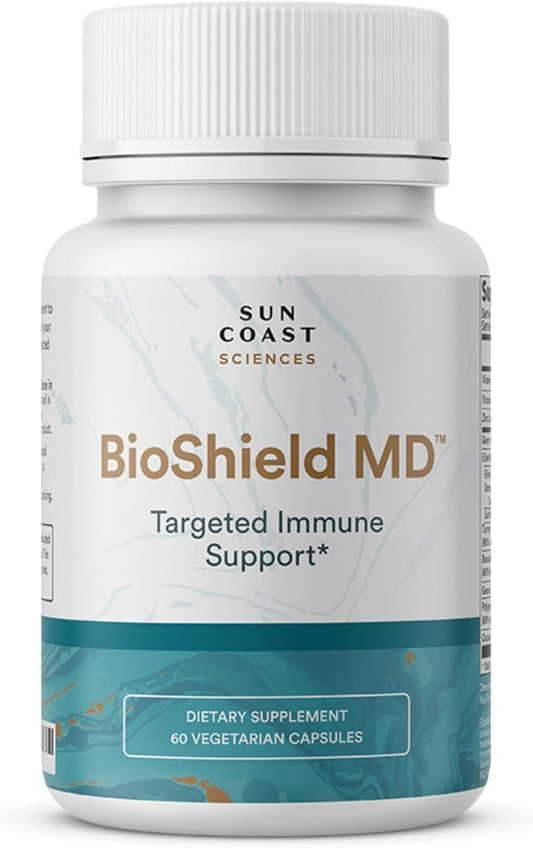 SUN COAST SCIENCES BioShield MD from Premium Immunity Support with Vitamin C, Vitamin D, Zinc, for Focus, Clarity, Joints Healthy and Muscle Recovery (60 Capsules)