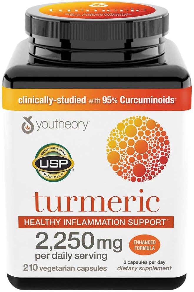 Generic Youthory Turmeric Healthy Inflammation Support, Enhanced Formula (2250mg per Daily Serving) 210 Count (Pack of 1)
