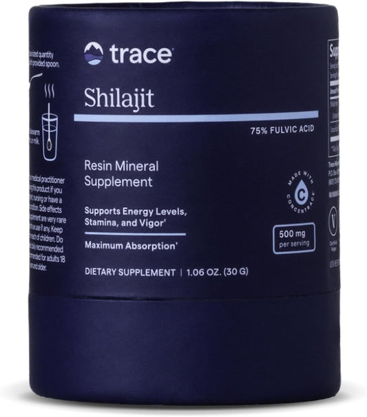 Trace Minerals Shilajit Resin 500mg - Dietary Supplement for Brain & Digestive Health - Mineral Supplement to Aid Immune Health & Daily Energy - Formula with Fulvic Acid - 30g (About 60 Servings)