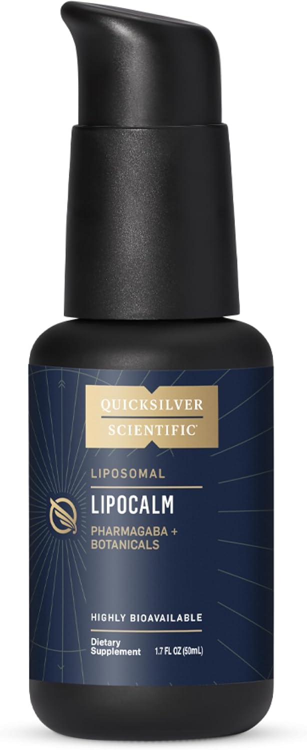 Quicksilver Scientific LipoCalm - Liposomal GABA with Herbs for Relaxation Support - Chamomile, Passionflower Herb & Skullcap Supplement for Peace of Mind & Sleep Calm Support (1.7oz / 50ml)