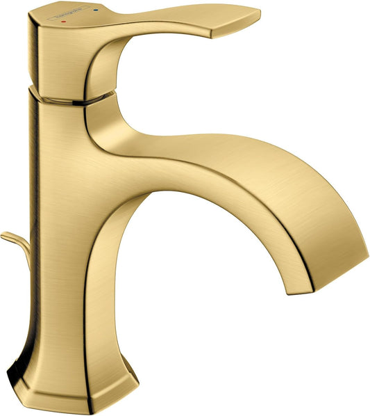 hansgrohe Locarno Transitional Ribbon Spray 1-Handle 1 8-inch Tall Bathroom Sink Faucet in Brushed Gold Optic, 04810250
