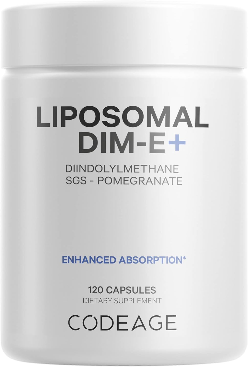 Codeage Liposomal DIM Supplement - 4 Months Supply of DIM Vitamins and SGS, Pomegranate, Broccoli, Vitamin E Isomers Tocopherols Alpha Beta Gamma Delta - Liposomal Formula - Gluten-Free - 120 Capsules