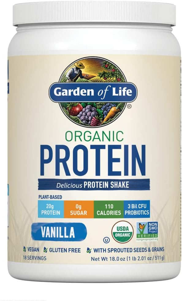 Garden of Life Organic Protein Shake Powder, Vanilla Flavor