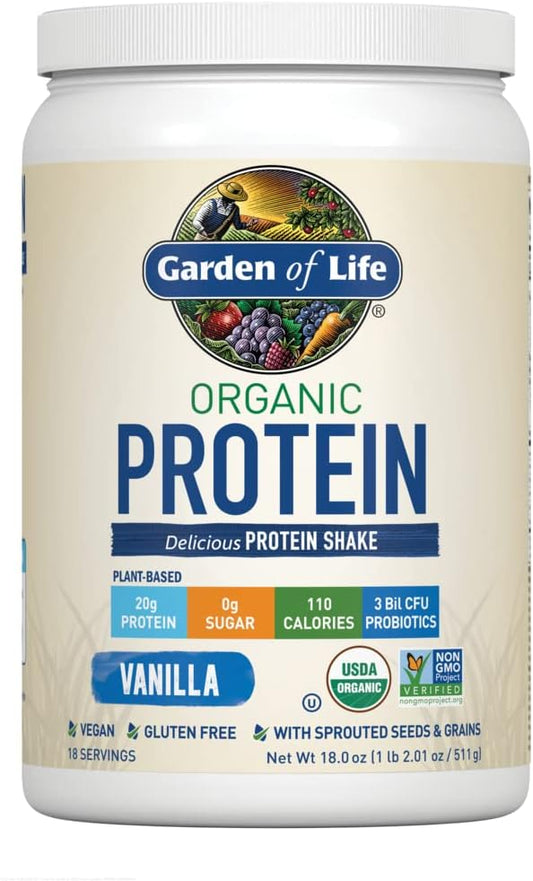 Garden of Life Organic Protein Shake Powder, Vanilla Flavor