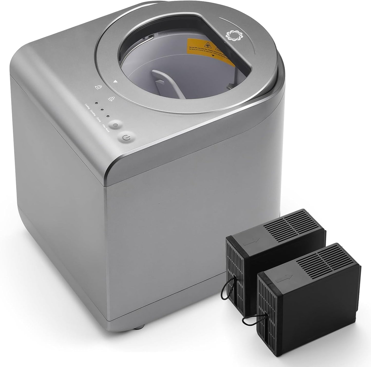 Airthereal Revive Electric Kitchen Composter with Visual Cover, Upgraded SHARKSDEN® Tri-Blade, Turn Food Waste and Scraps into Natural Fertilizer for Plants, R500-V, Grey