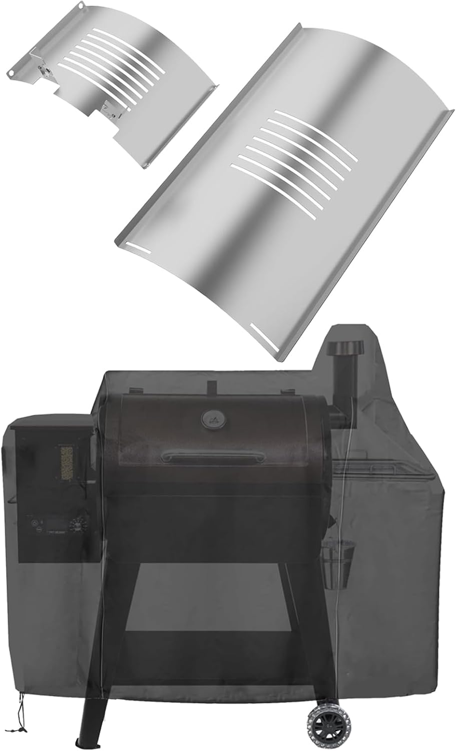 BQMAX Flame Broiler Kit Replacement Parts for Pit Boss Pellet Grill PB820, PB850 Series, Flame Broiler Slide Cover and Bottom & Grill Cover for Pit Boss 820D3 PitBoss Replacement Parts