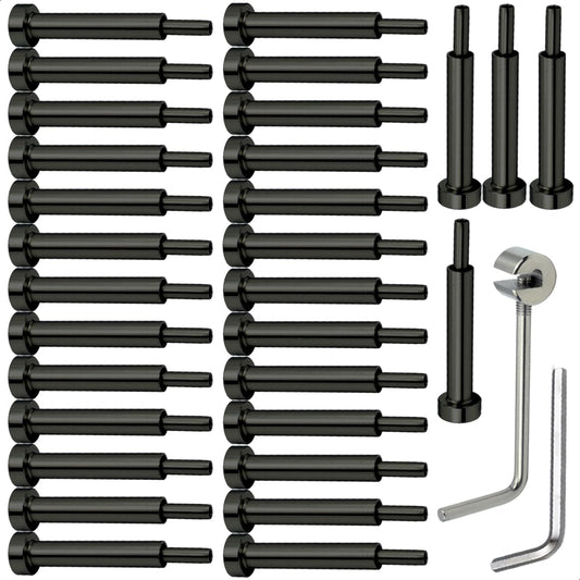 1/8 Black Invisible Turnbuckle Kit 30 Pcs, Stainless Steel Hardware for Wood & Metal Post Cable Railing System