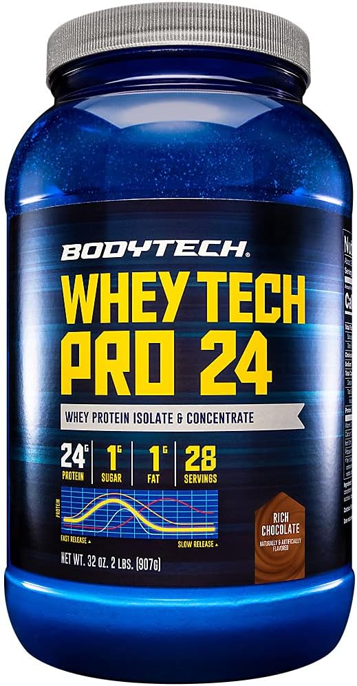 BODYTECH Whey Tech Pro24 Powder Rich Chocolate (2 lbs/ 28 Servings)