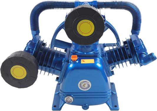 Air Compressor Pump Head, 7.5KW 10HP 175PSI 3-Cylinder Double Stage Cast Iron Air Tool Universal Consumption Air Compressor Pneumatic Pump Motor for Drilling Machine, Woodworking Machinery