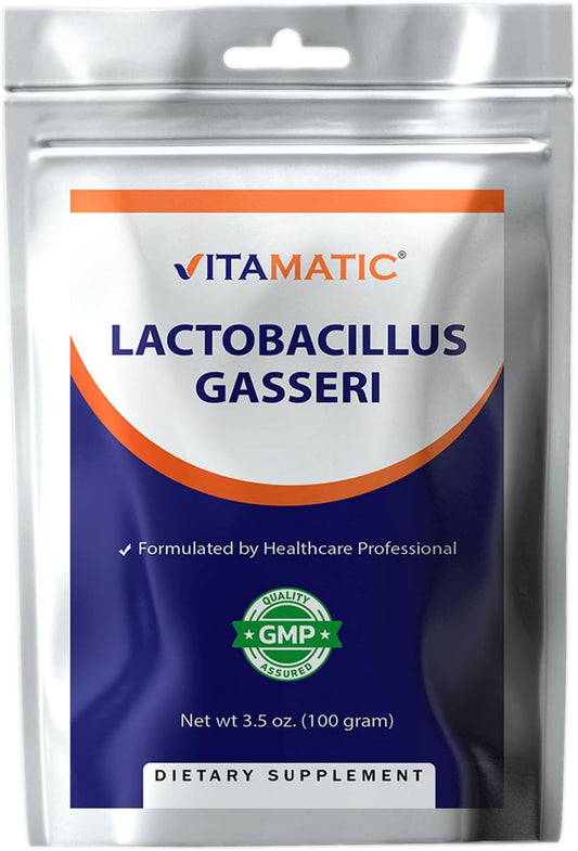 Vitamatic Lactobacillus Gasseri Probiotic Powder - Digestive Health Support - 100 Gram (3.5 OZ) - 100 Servings