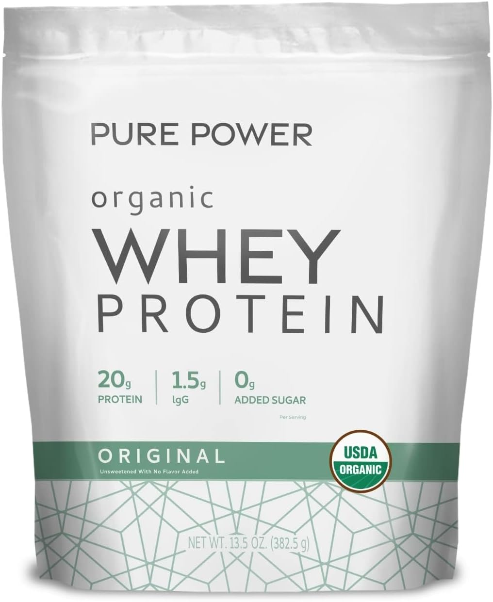 Dr. Mercola Pure Power Organic Whey Protein - 20 g Protein - Supports Muscle Growth & Energy - Grass-Fed Whey Concentrate - 15 Servings (20.60 oz) - Original