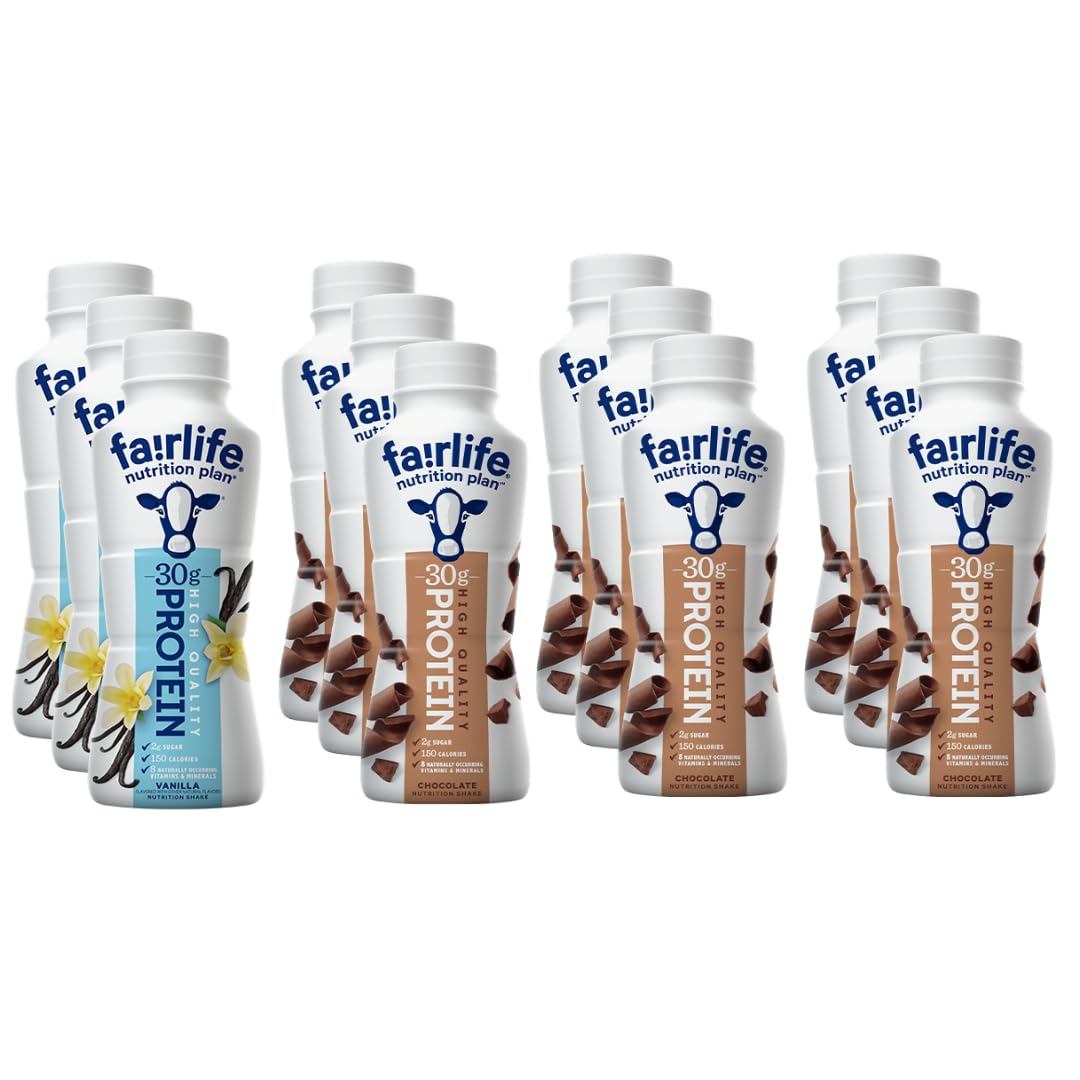 Nutrition High Protein Shake - Chocolate & Vanilla Variety - 11.5 Fl Oz (12 Pack)