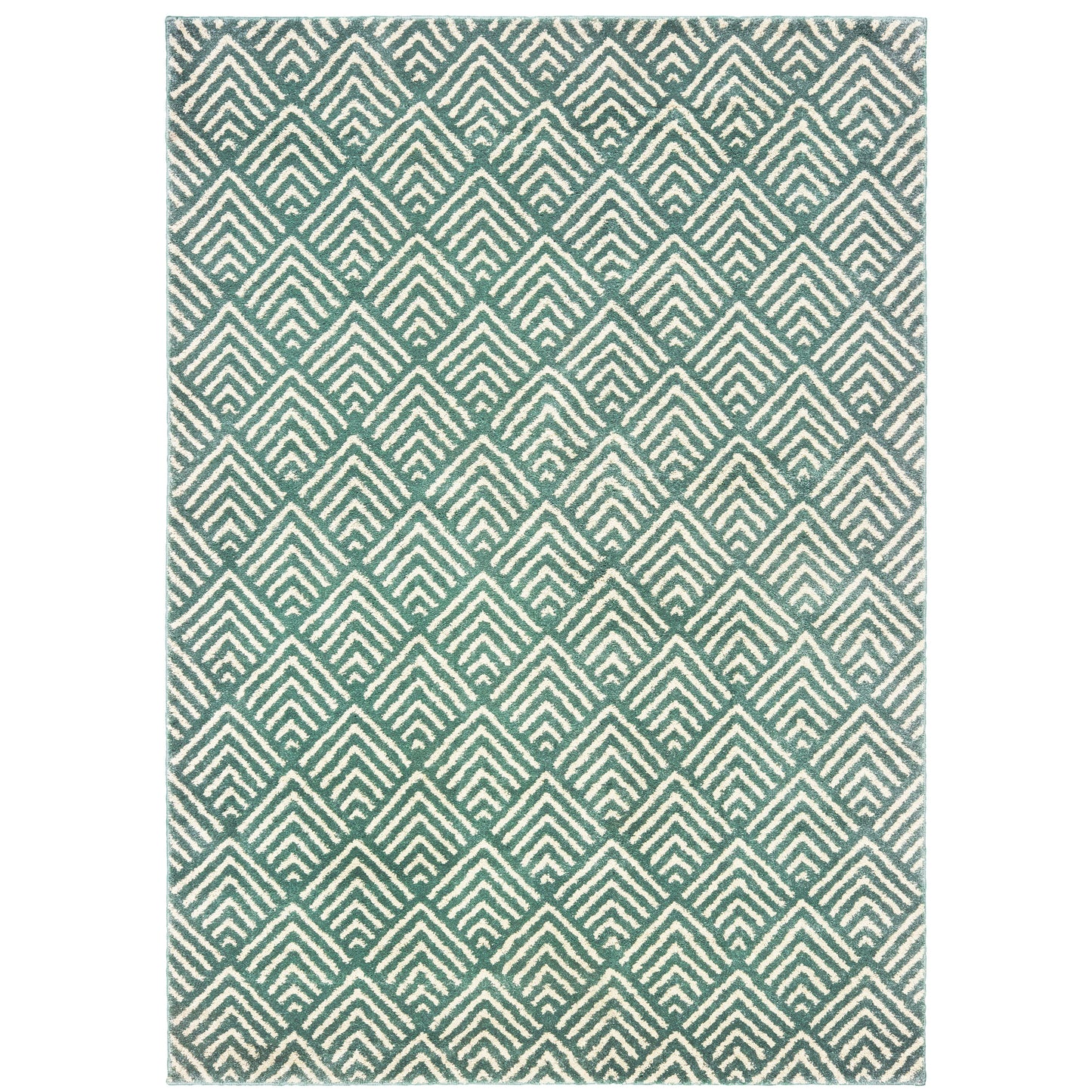 Archer Lane Bristol 6 x 9 (ft) Loomed Blue Rectangular Indoor Geometric Pet Friendly Area rug