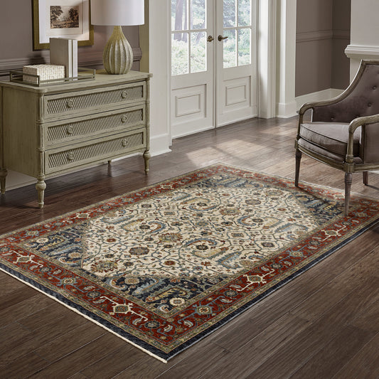 Archer Lane Matana 8 x 11 (ft) Loomed Ivory Rectangular Indoor Medallion Oriental Pet Friendly Area rug