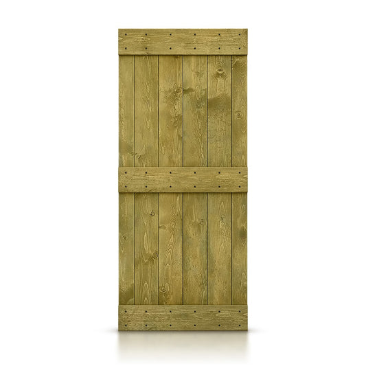 CALHOME 42-in x 84-in Jungle green Pine Wood Solid core Single Barn Door (Hardware Not Included)