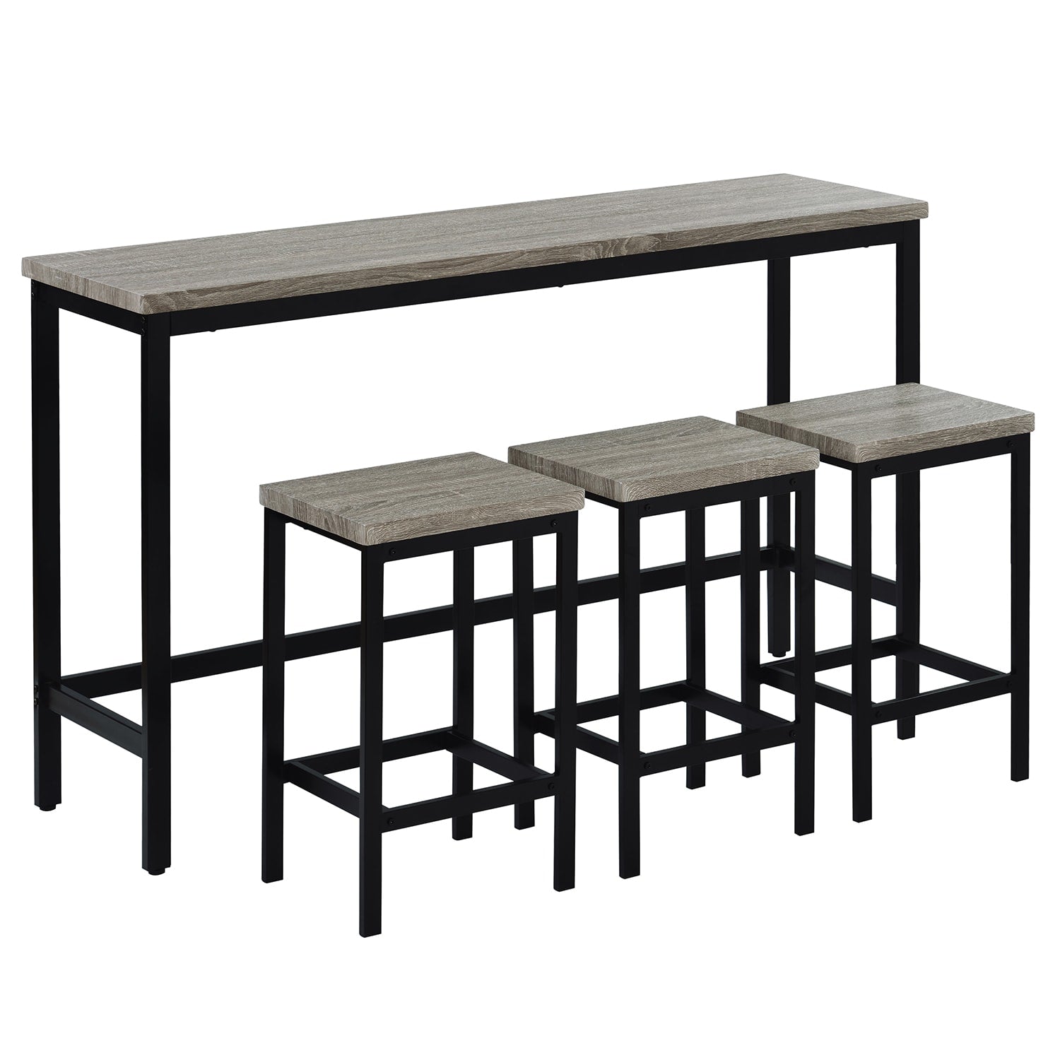 SINOFURN Gray Contemporary/Modern Dining Room Set with Rectangular Table ( Seats 3 )