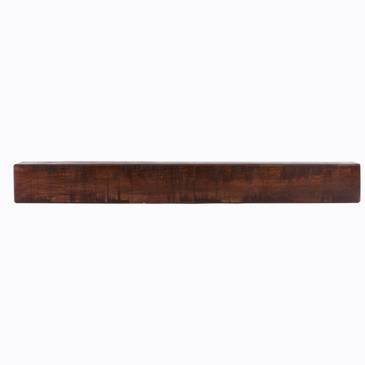 Dogberry 48-in W x 5.5-in H x 6.25-in D Mahogany Poplar Hollow Rustic Fireplace Mantel MRUST4862MHOGNONE