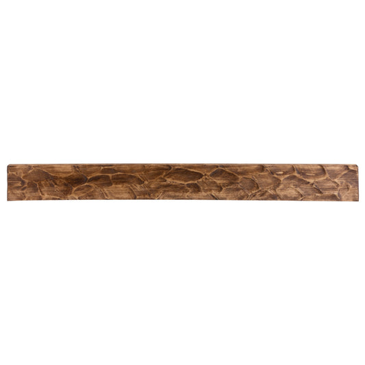Dogberry 48-in W x 5.5-in H x 6.25-in D Aged Oak Poplar Hollow Rough Hewn Fireplace Mantel MHEWN4862AGOKNONE
