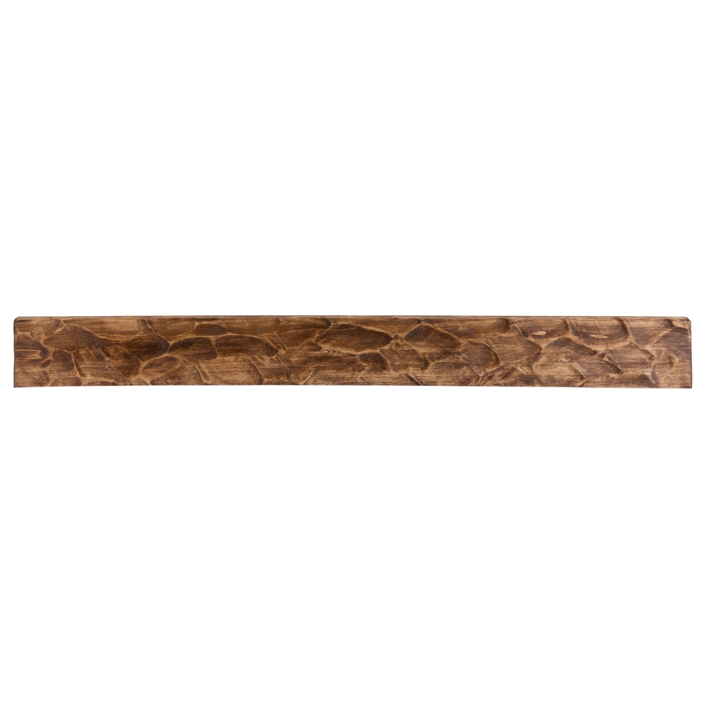 Dogberry 72-in W x 5.5-in H x 6.25-in D Aged Oak Poplar Hollow Rough Hewn Fireplace Mantel MHEWN7262AGOKNONE