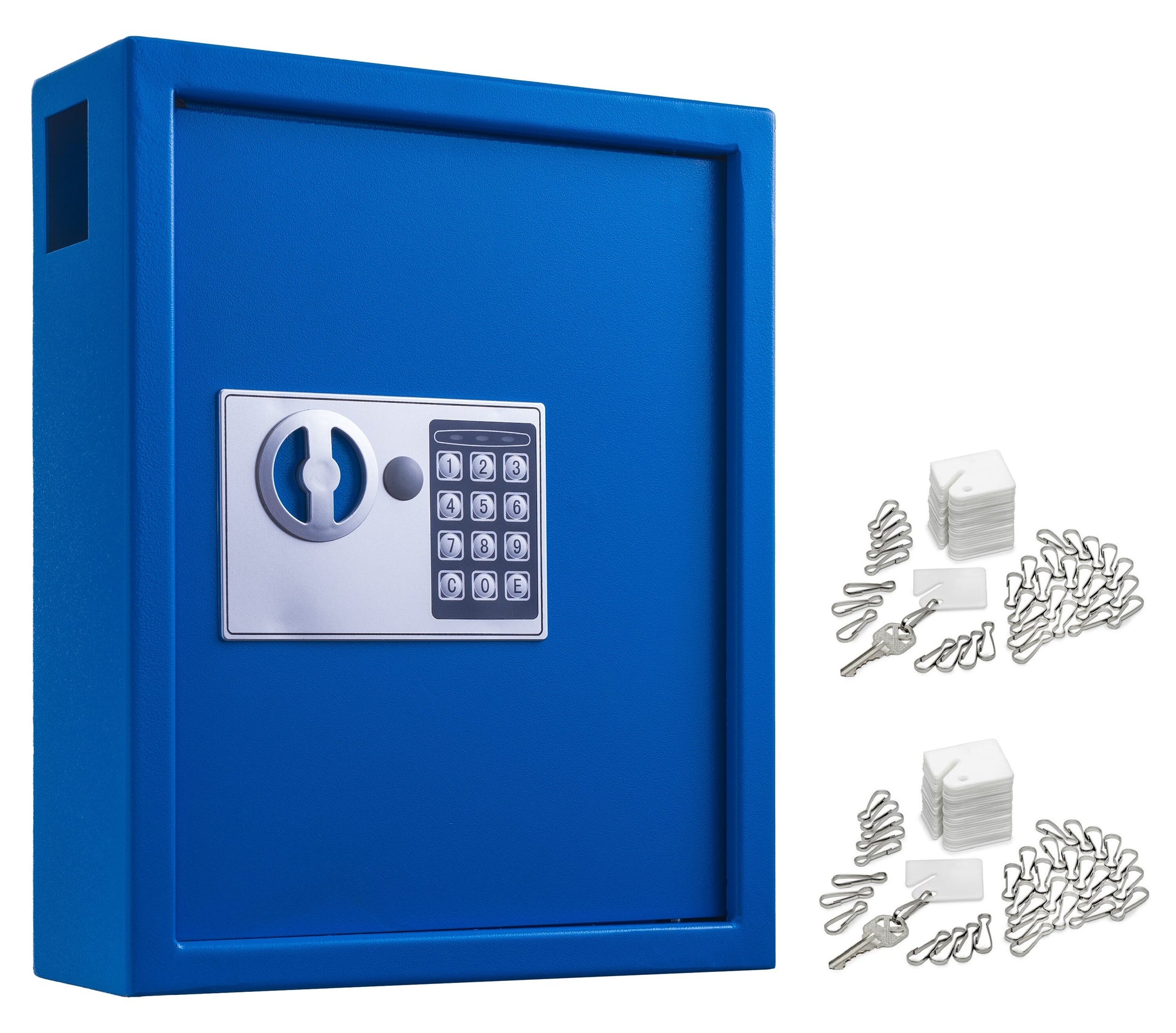 AdirOffice Waterproof Fireproof Keyed Key Safe 680-40-BLU-689-PKG