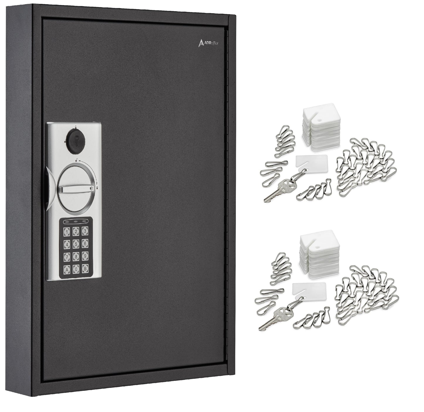 AdirOffice Waterproof Fireproof Keyed Key Safe 680-60-BLK-689-PKG