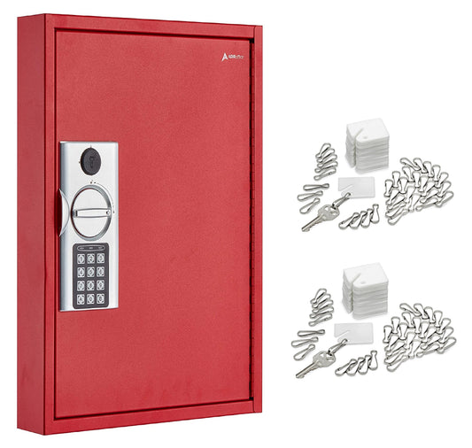 AdirOffice Waterproof Fireproof Keyed Key Safe 680-60-RED-689-PKG