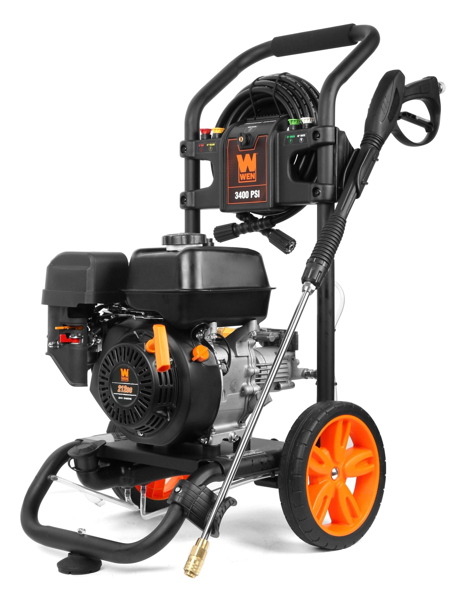 WEN 3400 PSI Cold Water Pressure Washer with 5 Spray Tips PW3400