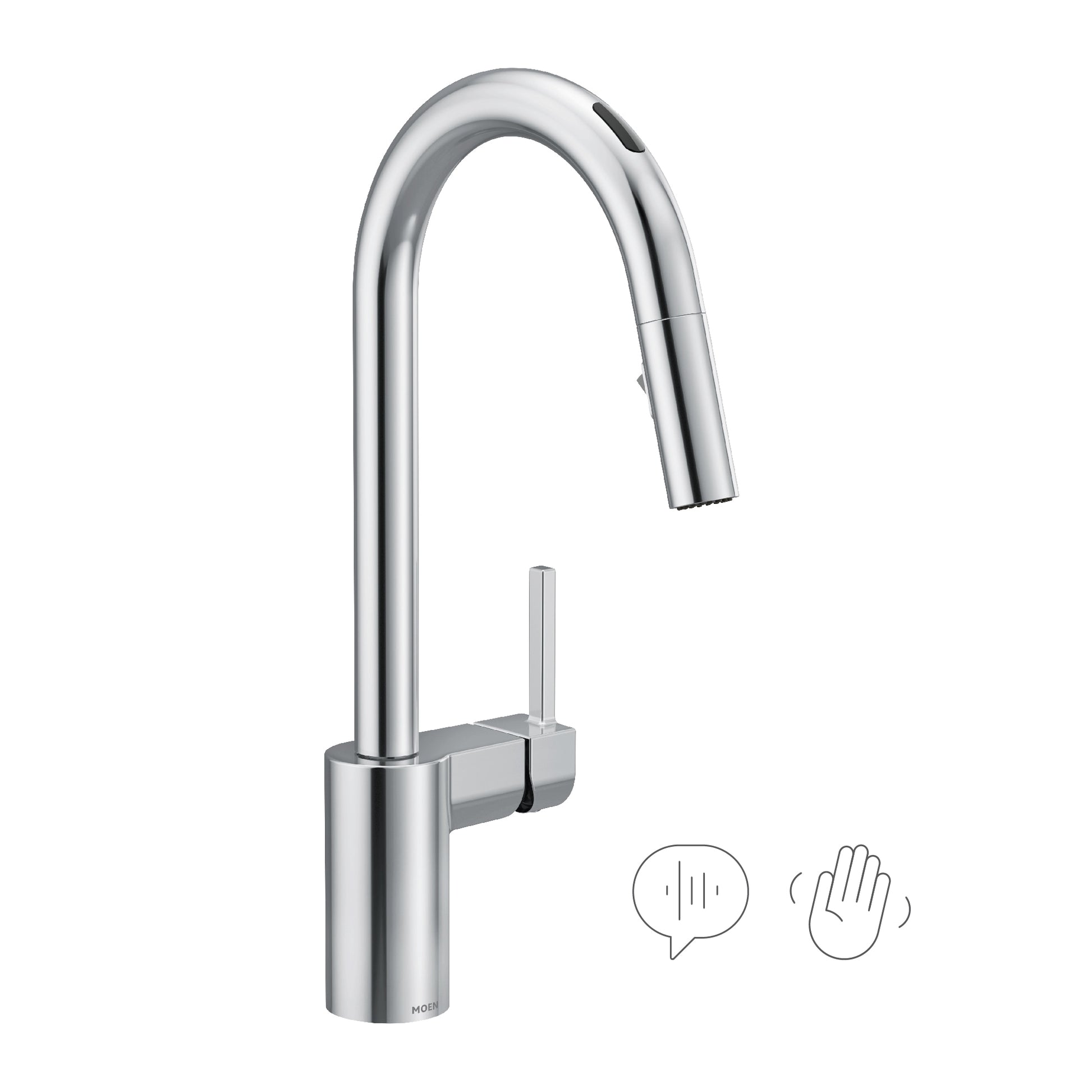 Moen Align Chrome Single Handle Deck-mount Voice Activated Pull-down Kitchen Faucet with Sprayer