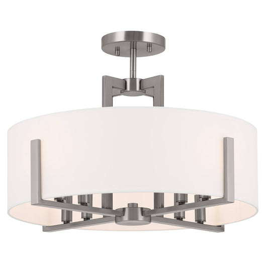 Kichler Malen 8 -Light 20-in White Semi Flush Mount Light