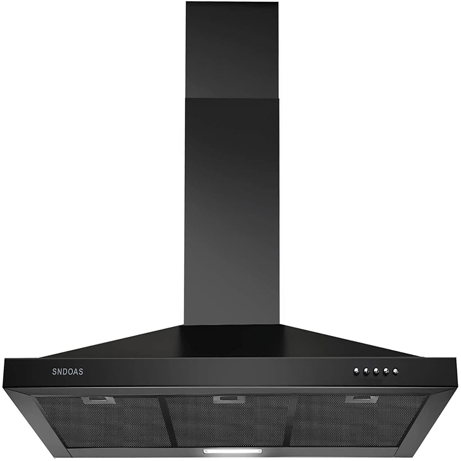 Damerin 36 inch Ducted 450-CFM Black Wall-Mounted Range Hood