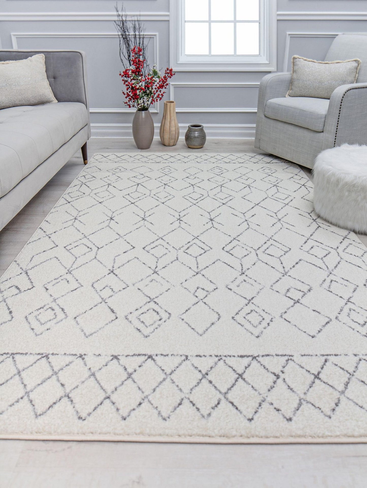 Rugs America Marlow 8 x 10 (ft) Loomed Polypropylene Barely There Rectangular Indoor Tribal Moroccan Area rug