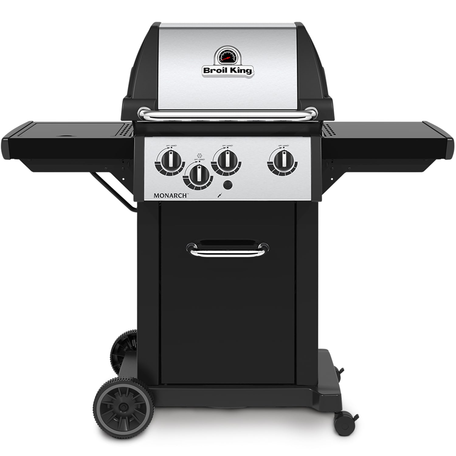 Broil King Monarch 340 Stainless Steel/Black 3-Burner Liquid Propane Gas Grill with 1 Side Burner 834264