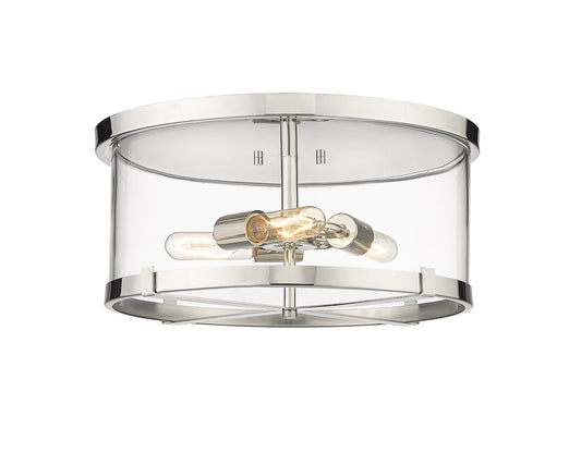 Z-Lite Callista 3 -Light 16.5-in Polished Nickel Flush Mount Light