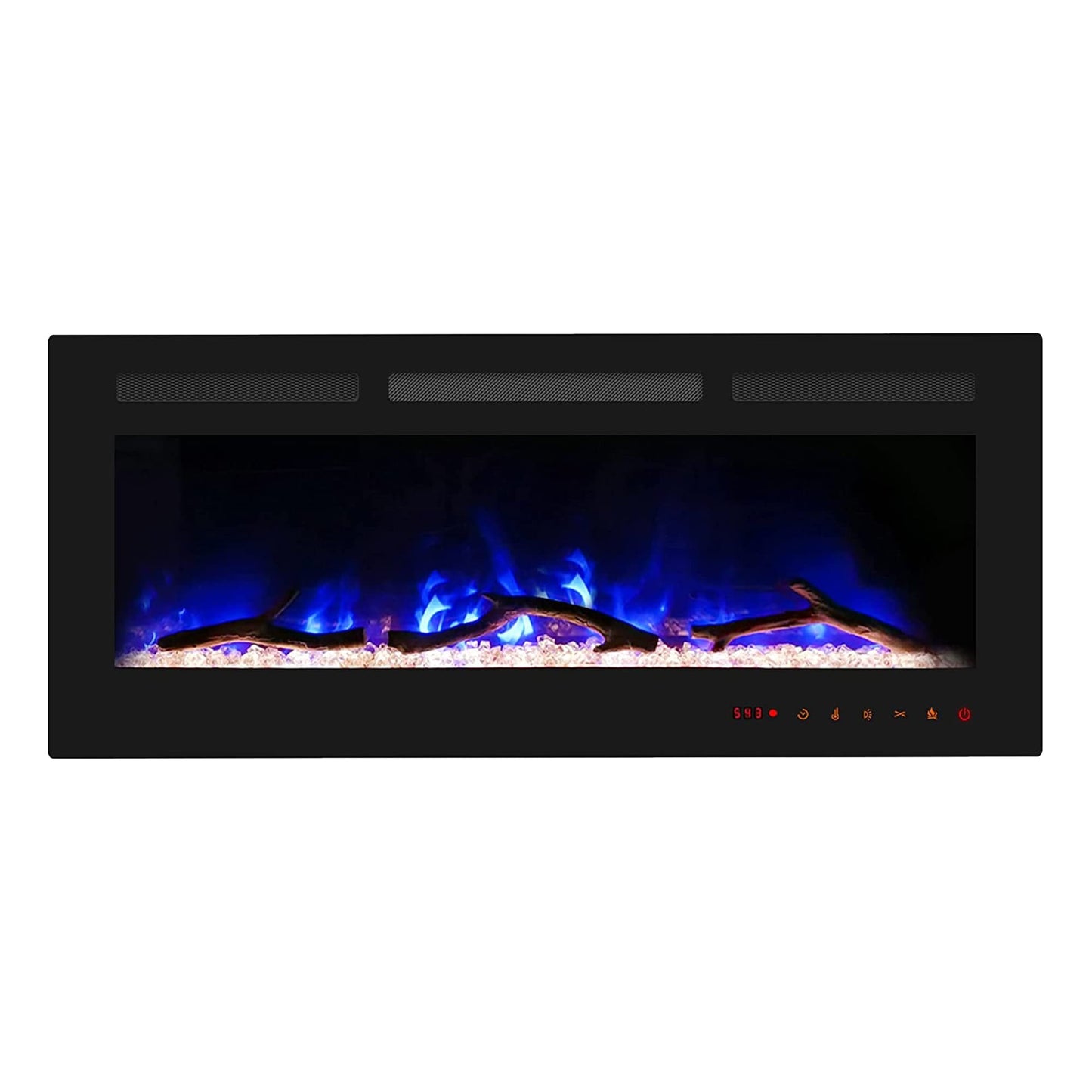 Clihome 42-in W Black LED Electric Fireplace CL-R42