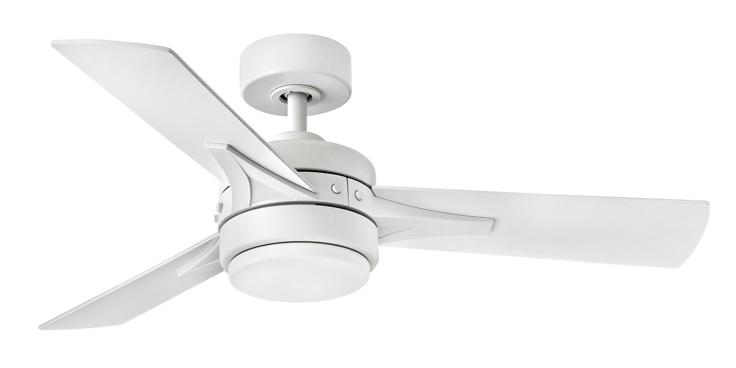 Hinkley Ventus 44-in Integrated LED Smart Matte White with Matte White Blades Propeller Ceiling Fan With Light - Remote Included ( 3 -Blade )
