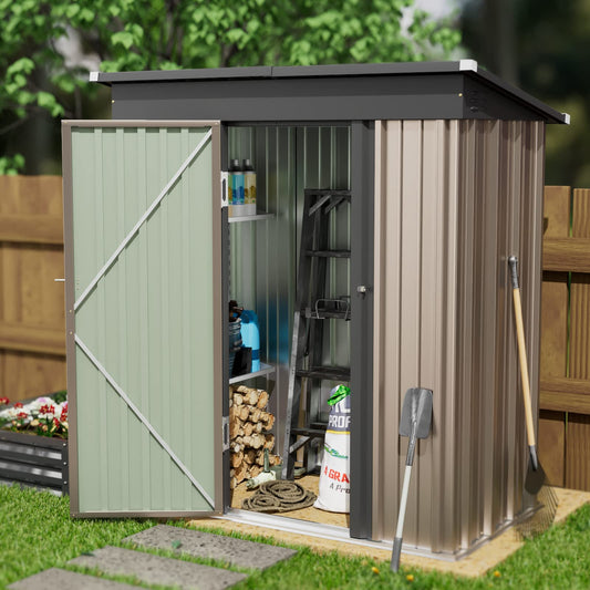 UDPATIO 5-ft x 3-ft Metal Shed Galvanized steel Storage Shed