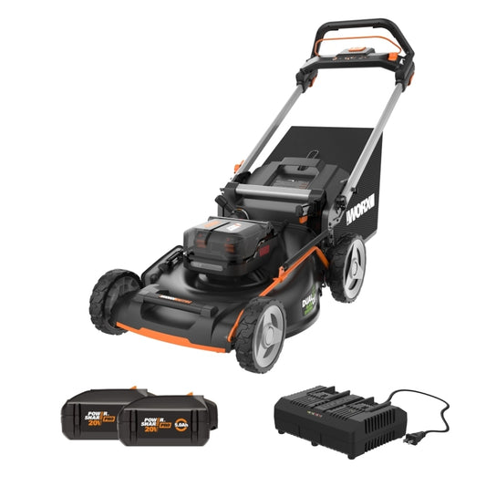 WORX 40-volt 21-in Cordless Self-propelled Lawn Mower 5 Ah (2-Batteries and Charger Included) WP773