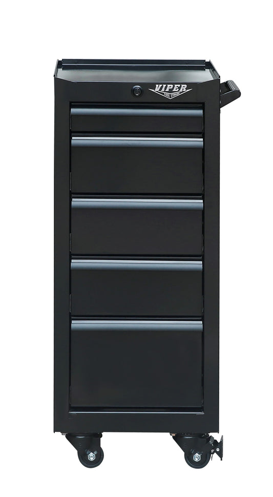 Viper Tool Storage 15.8-in W x 37.3-in H 5-Drawer Steel Rolling Tool Cabinet (Black) V1605BLR