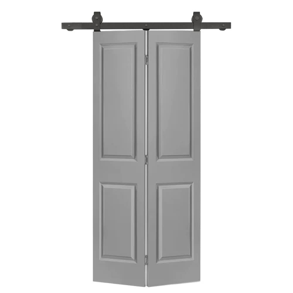 CALHOME 24-in x 80-in Light Gray MDF Hollow core Single Barn Door (Hardware Included)