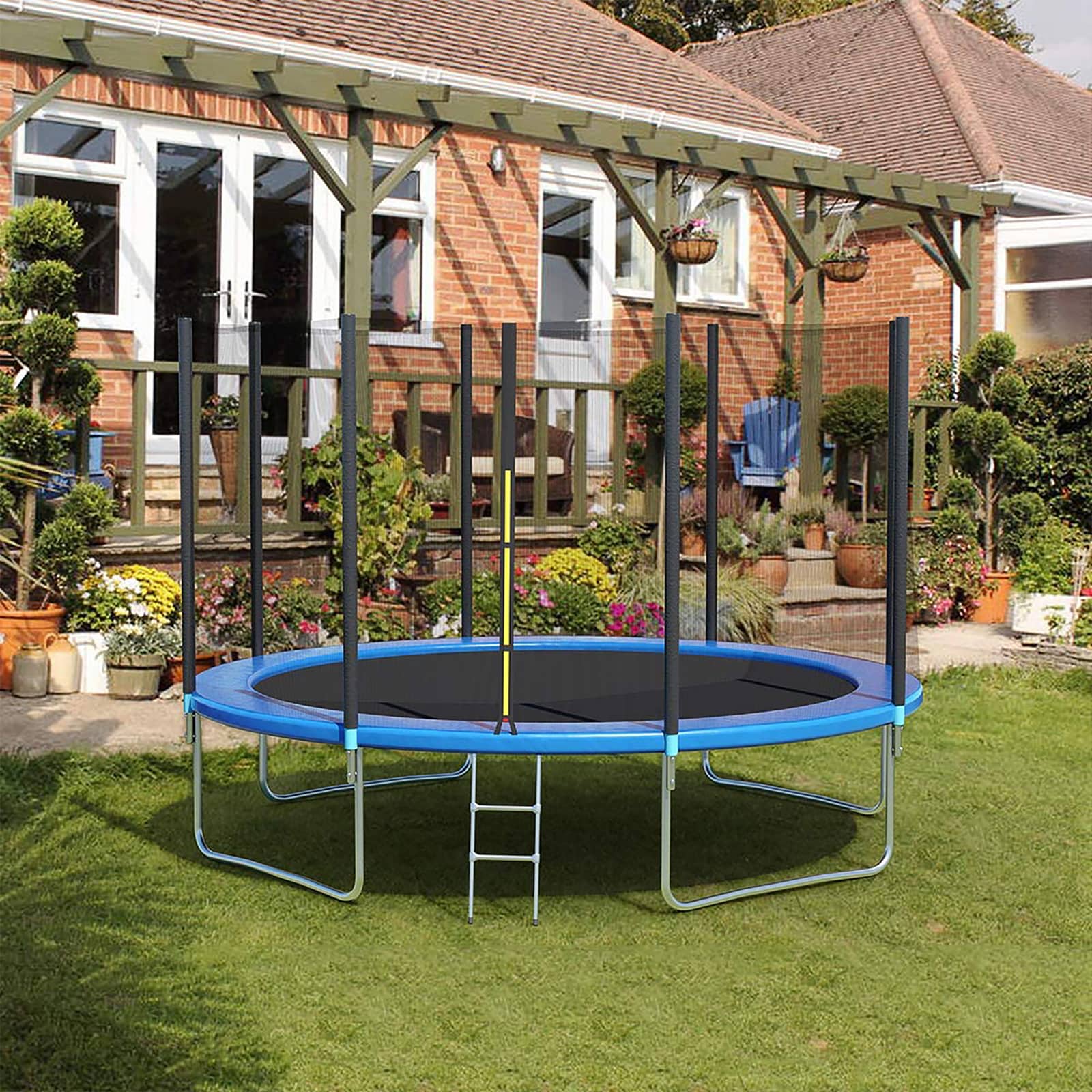 Damerin Trampoline 12-ft Round Kids in Blue