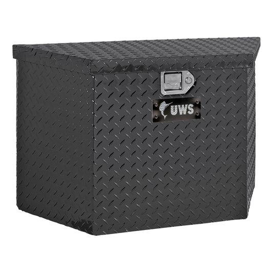 UWS 34.5-in x 17-in x 22.125-in Gloss Black Aluminum Chest Truck Tool Box EC20402