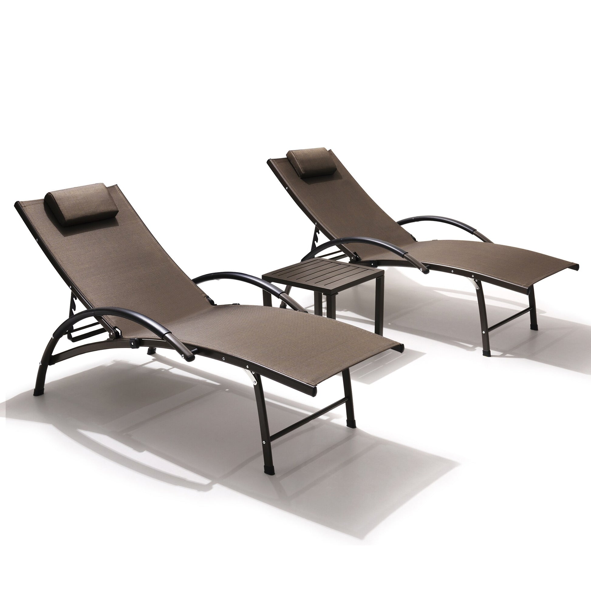 Pellebant lounge chair set 3-Piece Patio Conversation Set with Blue