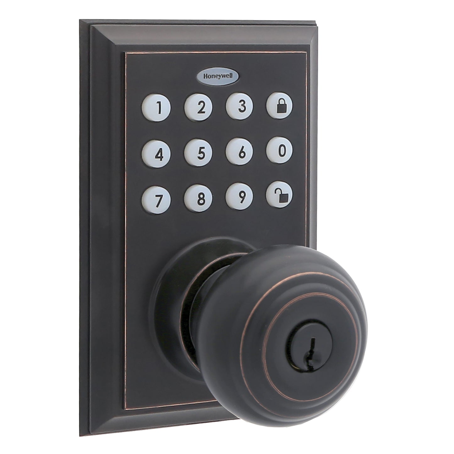 Honeywell Oil Rubbed Bronze Smart Lock Electronic Knob Bluetooth Keypad 8832401S