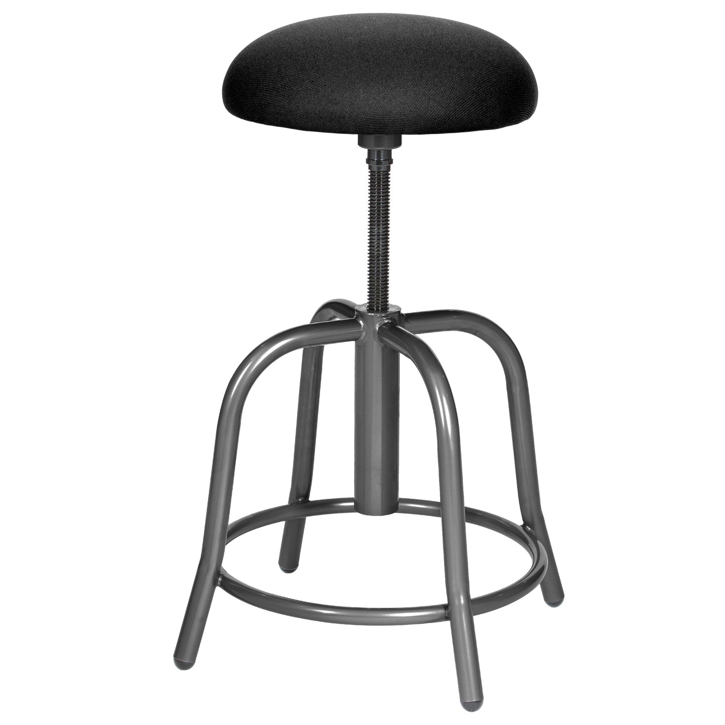 Hampden Furnishings Vince Swivel Soft Seat Work Seat Stool, Adjustable Height, 300 lbs. Weight Capacity, Black HMD6800GY-SBK