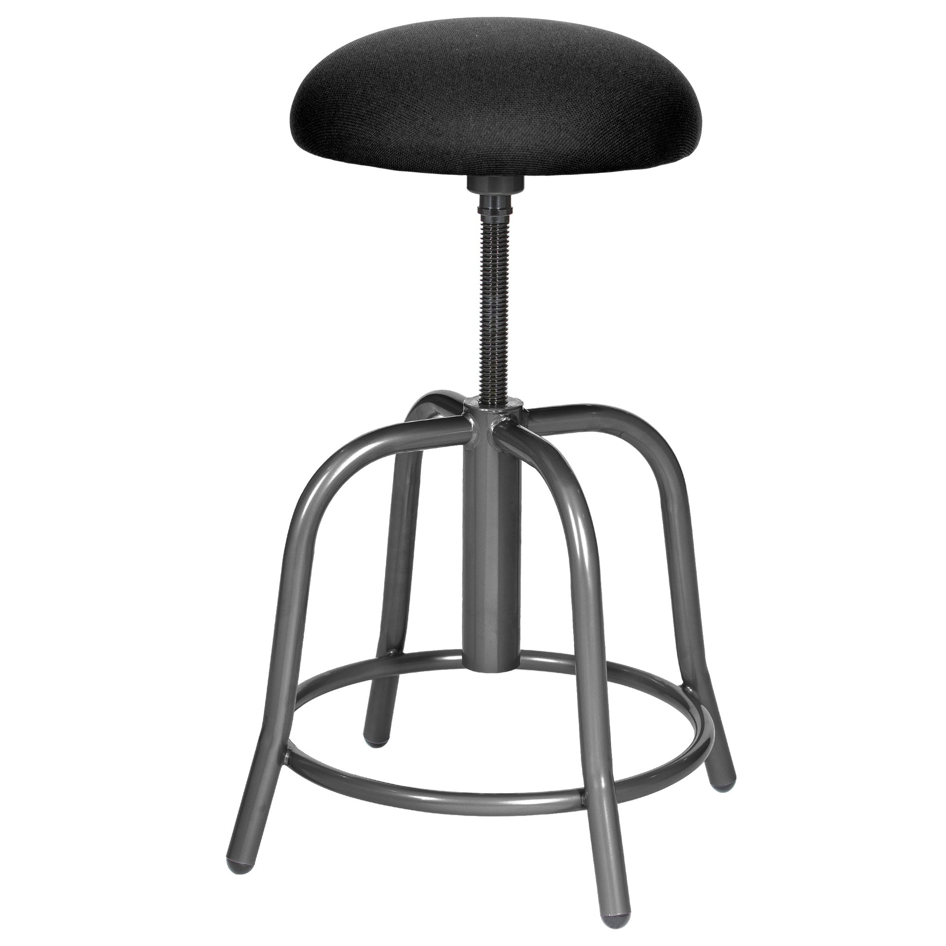 Hampden Furnishings Vince Swivel Soft Seat Work Seat Stool, Adjustable Height, 300 lbs. Weight Capacity, Black HMD6800GY-SBK