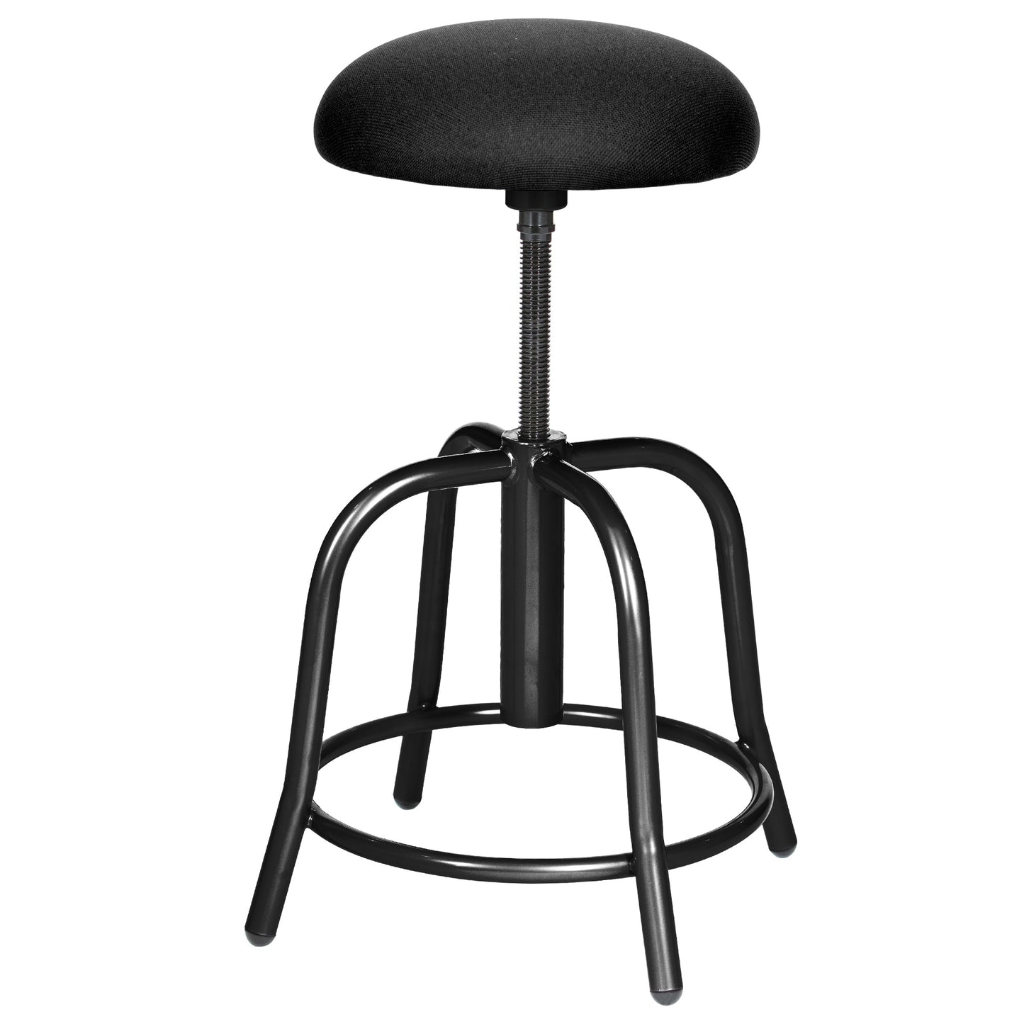 Hampden Furnishings Vince Swivel Soft Seat Work Seat Stool, Adjustable Height, 300 lbs. Weight Capacity, Black HMD6800BK-SBK