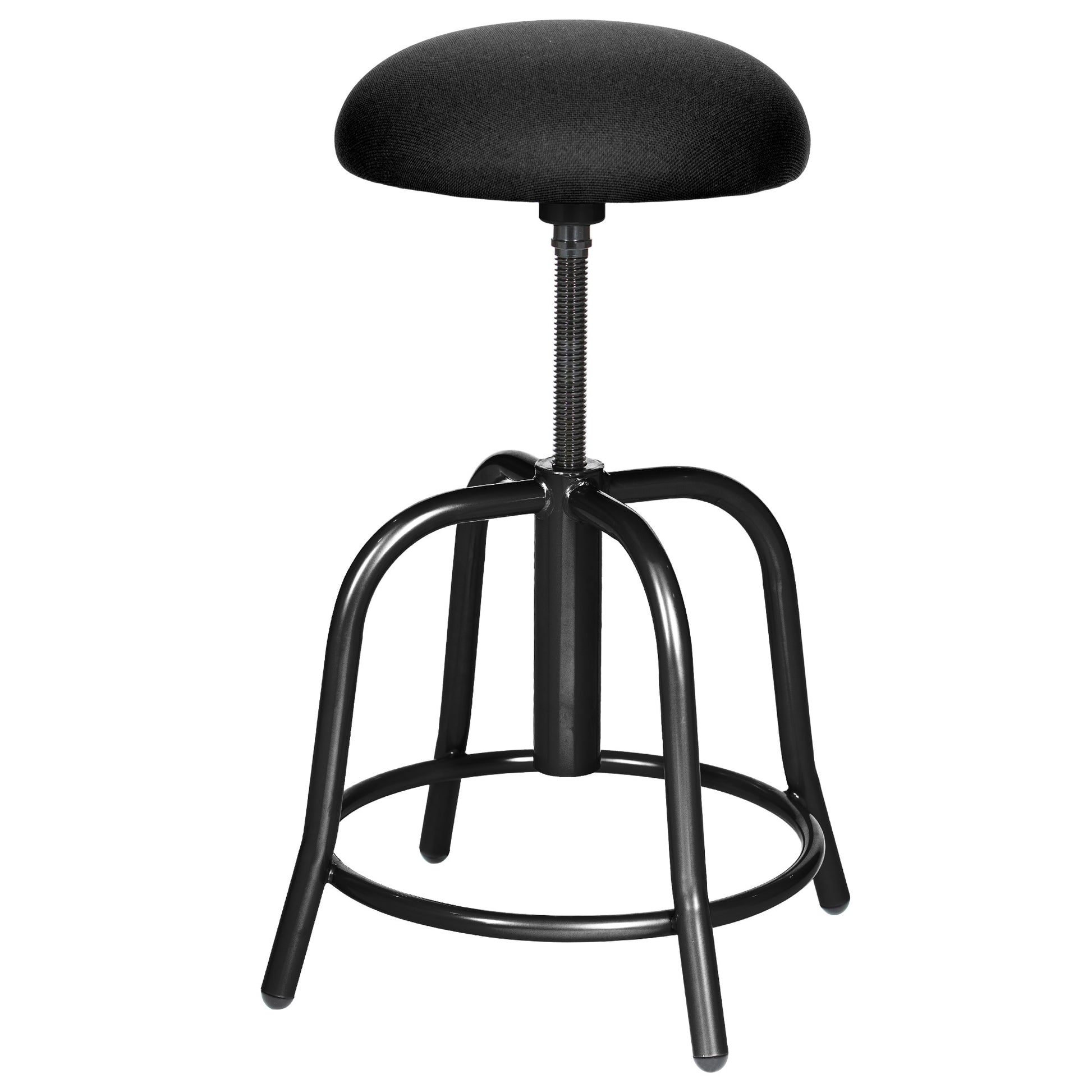 Hampden Furnishings Vince Swivel Soft Seat Work Seat Stool, Adjustable Height, 300 lbs. Weight Capacity, Black HMD6800BK-SBK