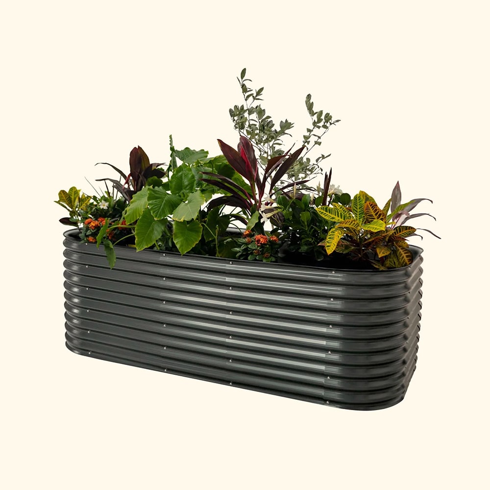 Vego Garden 48-in W x 96-in L x 32-in H Modern Gray Metal Raised Garden Bed