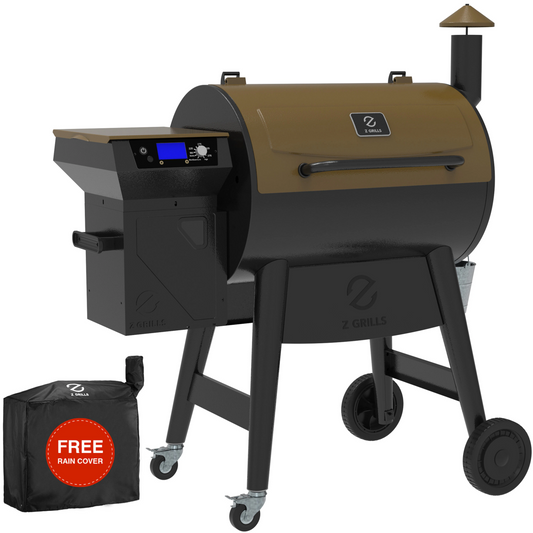 Z GRILLS ZPG-7002C3E 694-Sq in Bronze Pellet Grill, 8-in-1 BBQ Wood Fire Grill, Digital Temperature Control, Warming Rack, Stainless Steel Finish ZPG-7002C3E